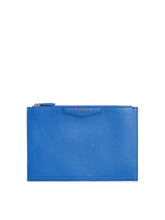 Image of Wallets & Money Clips. Productname: GIVENCHY Medium Antigona Pouch in BLUE colour by brand - GIVENCHY