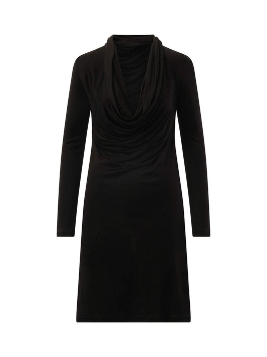 HELMUT LANG Cowl Liquid Dress (Black)