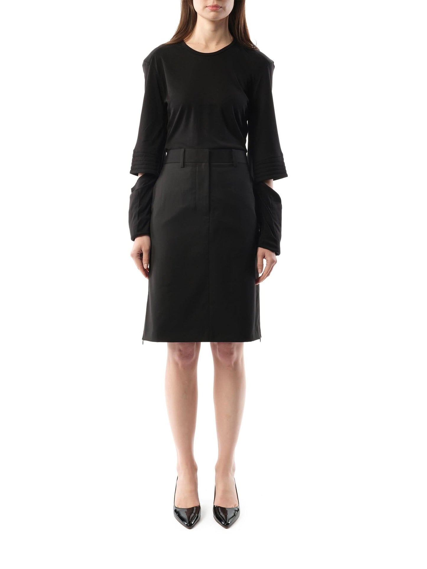 HELMUT LANG Car Zip Skirt (Black)