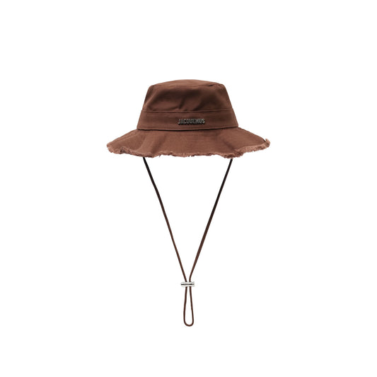 Image of Hats. Productname: JACQUEMUS Artichaut Frayed Expedition Hat in BROWN colour by brand - JACQUEMUS