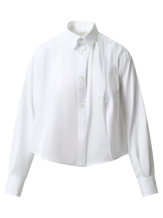 SACAI Reconstructed Cotton Poplin Shirt (White)