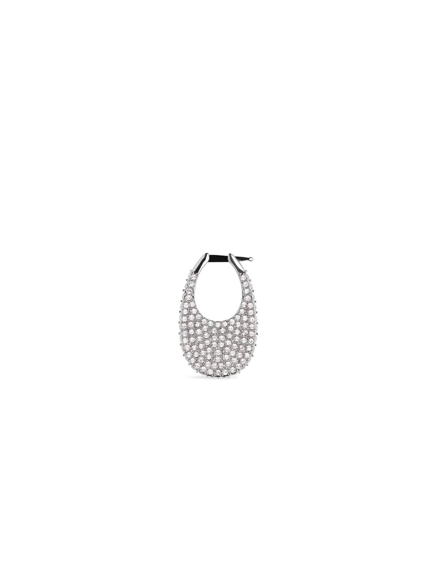 Image of Earrings. Productname: COPERNI Crystal Embellished Medium Swipe Earring in Silver colour by brand - COPERNI