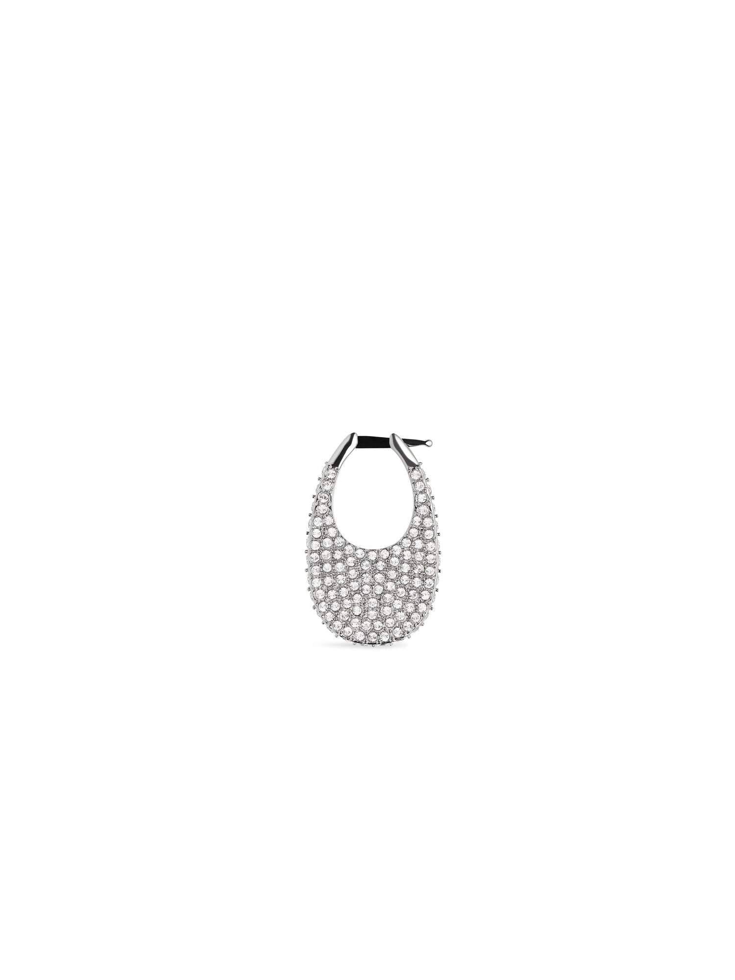 Image of Earrings. Productname: COPERNI Crystal Embellished Medium Swipe Earring in Silver colour by brand - COPERNI