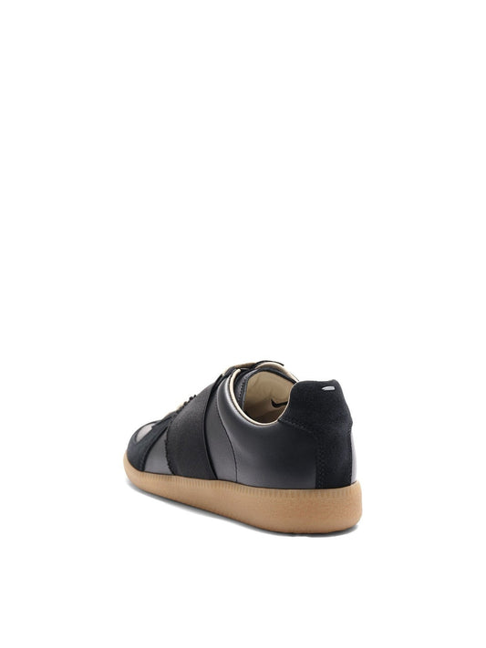 MAISON MARGIELA Replica Leather Sneakers (Black Black)