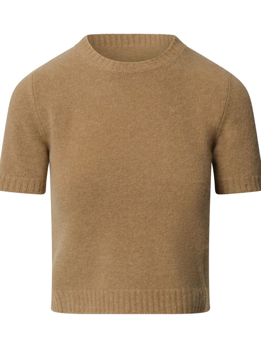 MAISON MARGIELA Lambswool Short Sleeve Sweater (Beige)