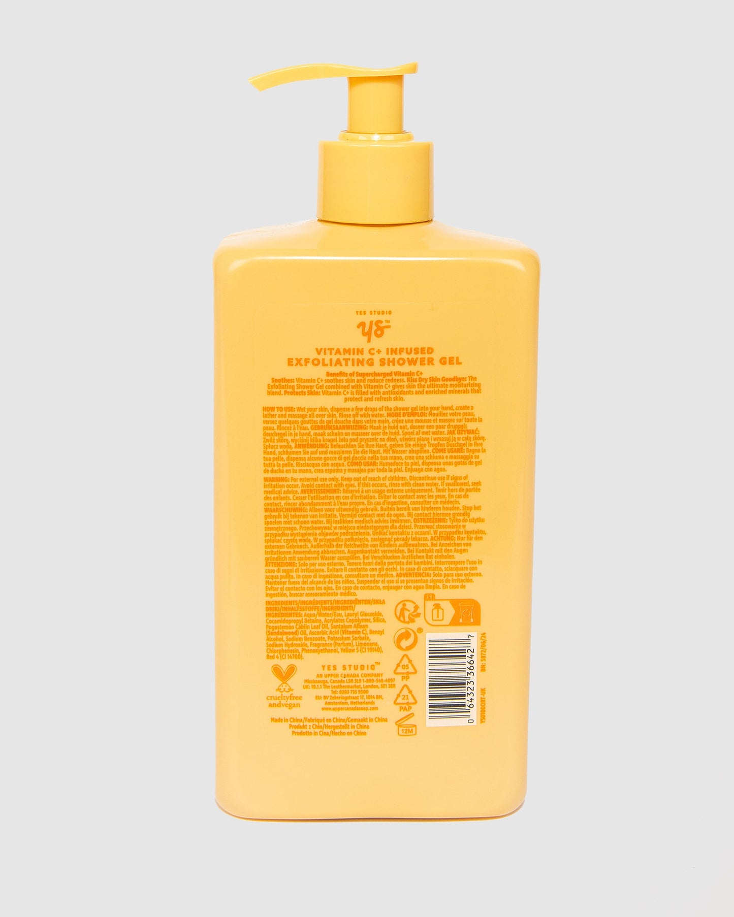 YES STUDIO Exfoliating Shower Gel Vitamin C, Orange & Bergamont (Print)