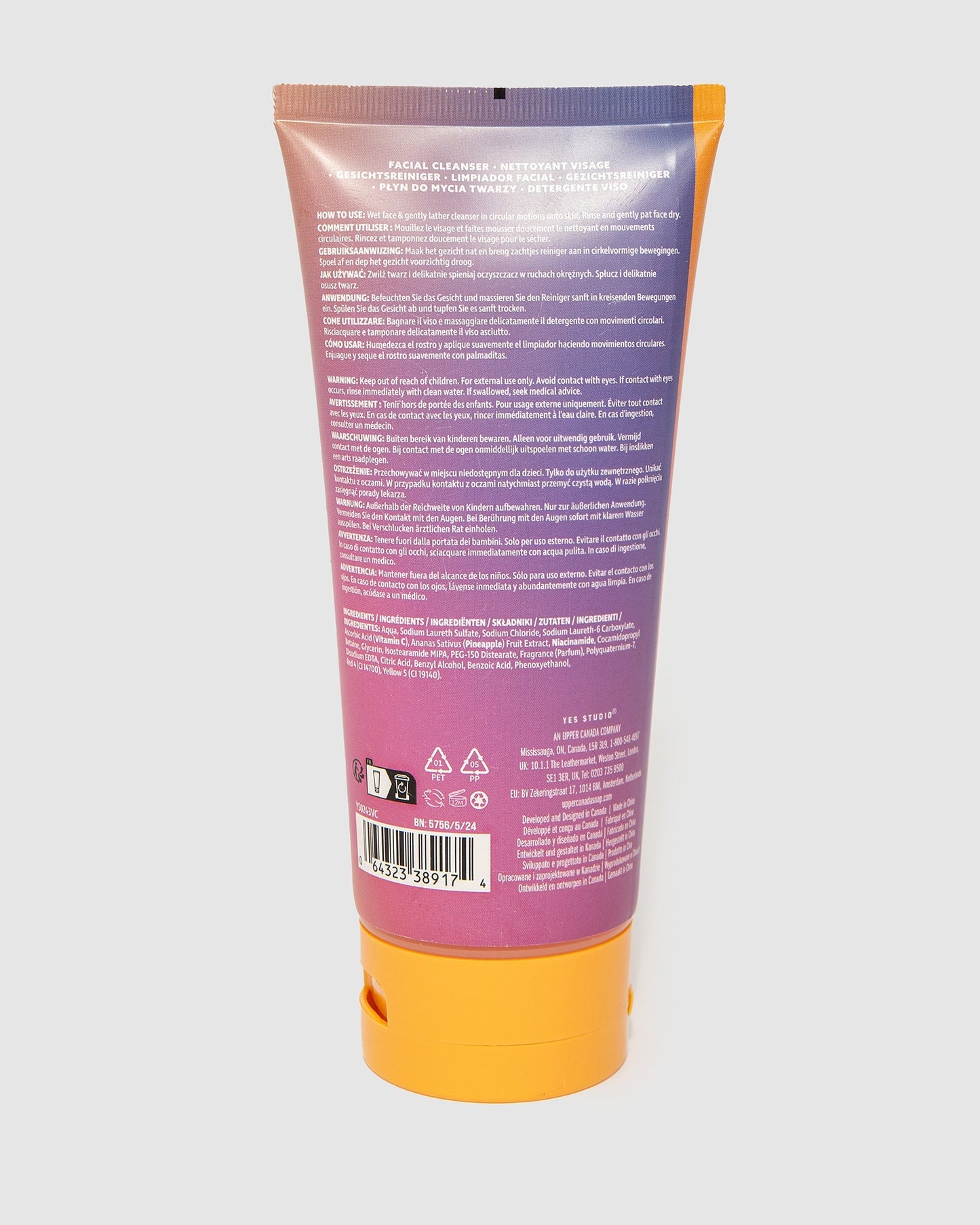 YES STUDIO Facial Cleanser 200ml Vitamin C, Pineapple & Niacinamide (Print)