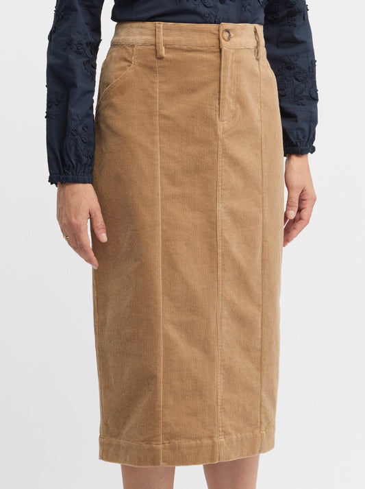 Image of a model wearing Skirts. Product name - Yarra Trail Woods Skirt in Walnut colour by brand - Yarra Trail