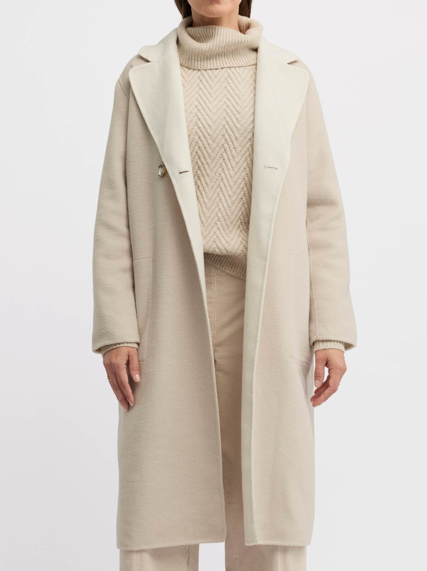 Image of Coats & Jackets. Product name - Yarra Trail Twain Coat in Ecru/Almond colour by brand - Yarra Trail