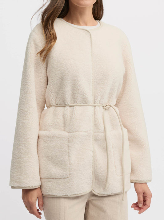 Image of Coats & Jackets. Product name - Yarra Trail Teddy Jacket in Ecru colour by brand - Yarra Trail