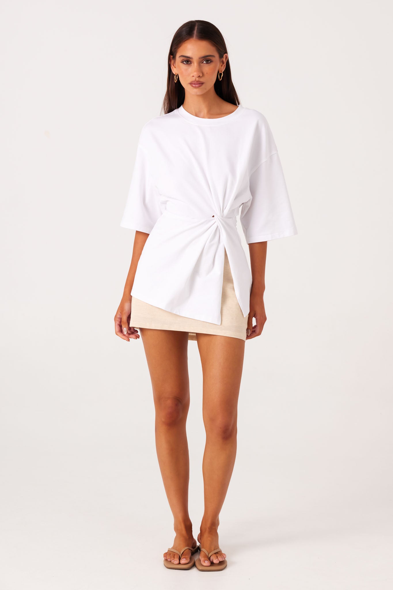 SNDYS ZAIRA KNOT T-SHIRT (White)