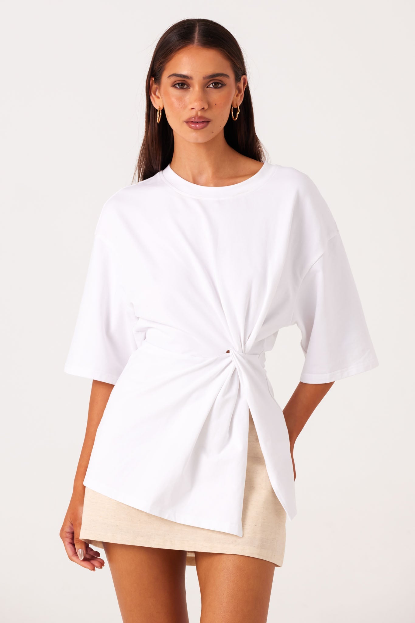 SNDYS ZAIRA KNOT T-SHIRT (White)
