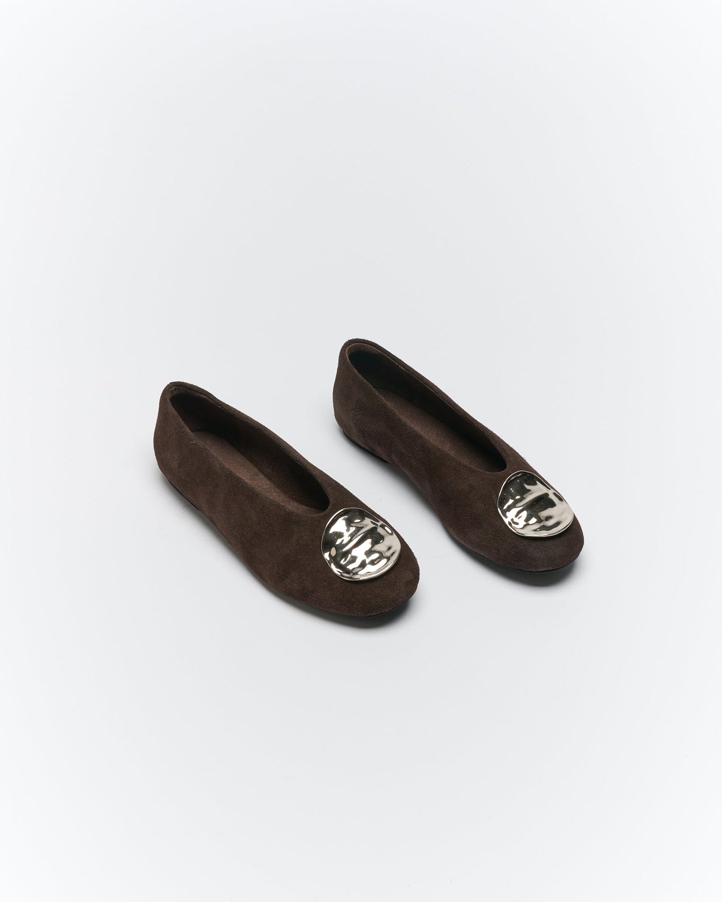 Walnut Melbourne Zadie Leather Ballet (Chocolate Suede)