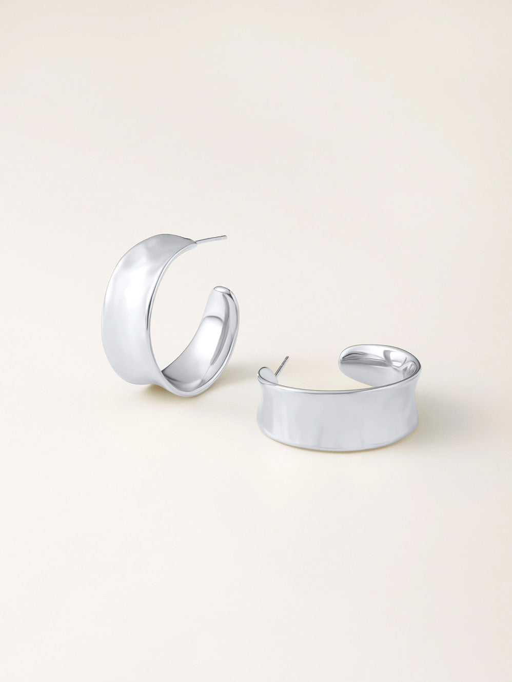 Image of Jewelry. Product name - Zafino Bianca Mini Hoops in Silver colour by brand - Zafino