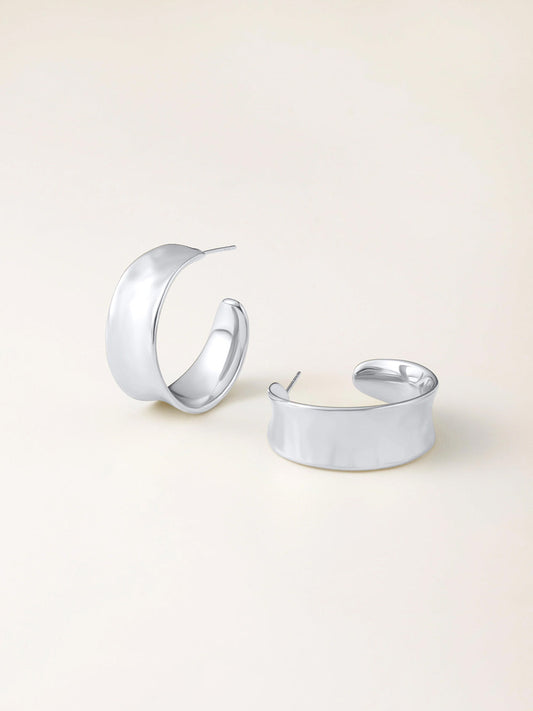 Image of Jewelry. Product name - Zafino Bianca Mini Hoops in Silver colour by brand - Zafino