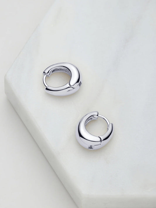 Image of Jewelry. Product name - Zafino Steph Hoop Medium in Silver colour by brand - Zafino
