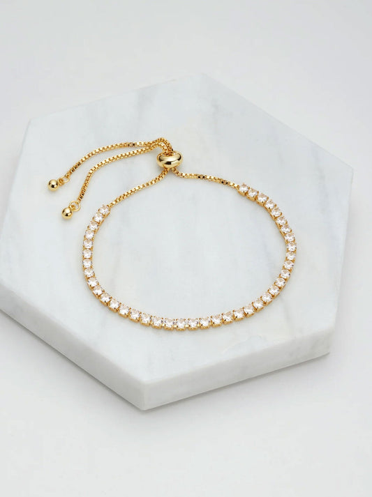 Image of Bracelets. Productname: ZAFINO NIKKI TENNIS BRACELET in Gold colour by brand - Zafino