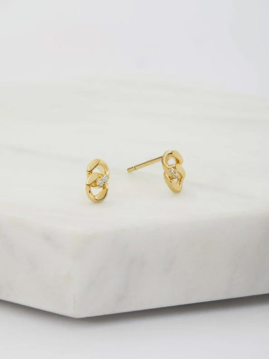 Image of Jewelry. Product name - Zafino Grace Stud in Gold colour by brand - Zafino