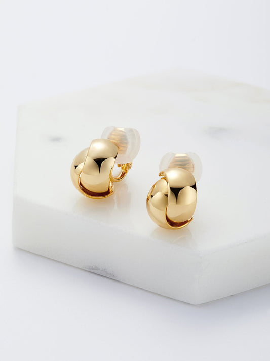 Image of Earrings. Product name - Zafino Jessie Clip On Earring in Gold colour by brand - Zafino