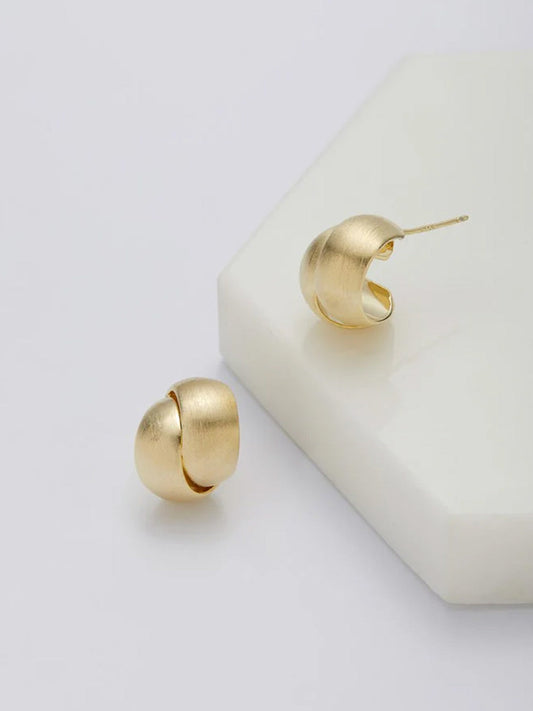 Image of Earrings. Productname: Zafino Jessie Brushed Earring in Gold colour by brand - Zafino