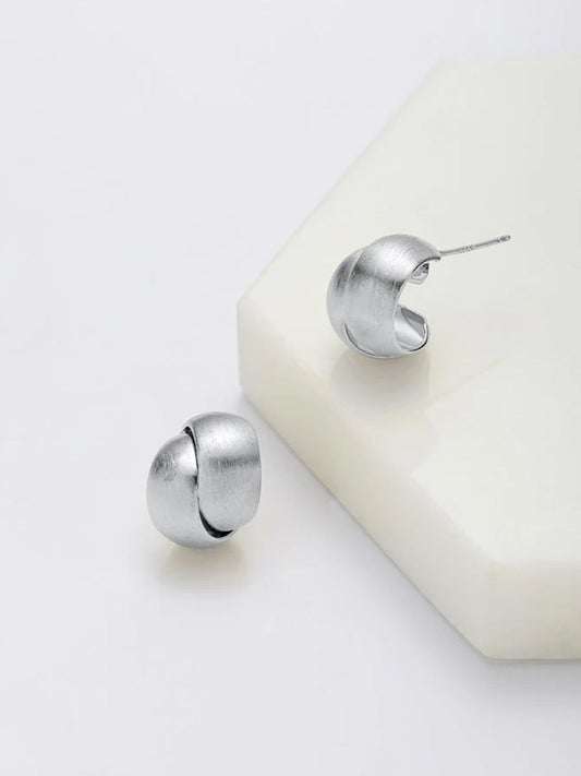 Image of Earrings. Productname: Zafino Jessie Brushed Earring in Silver colour by brand - Zafino