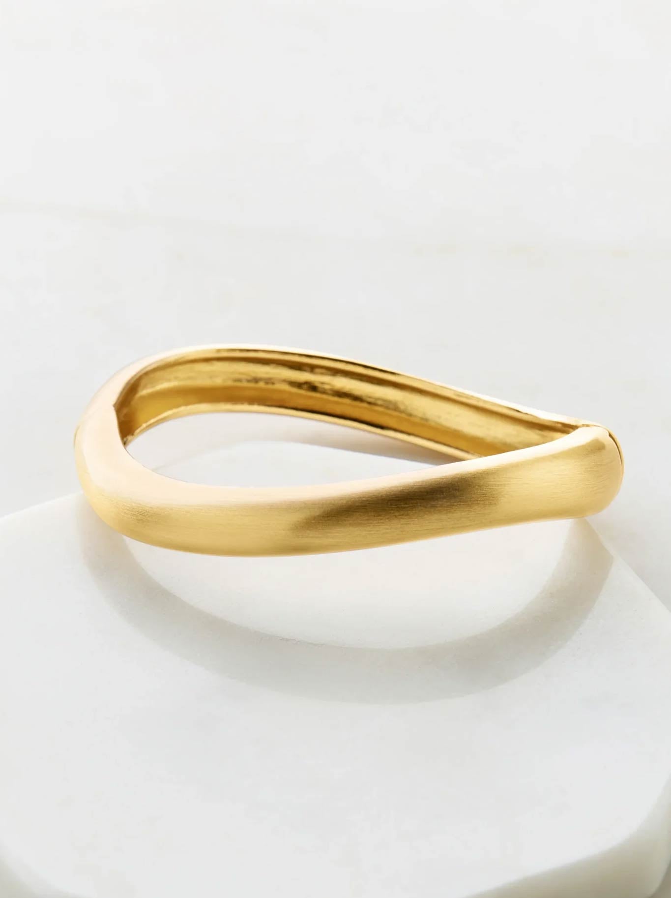 Image of Accessories. Product name - ZAFINO NARA BRUSHED BRACELET in Gold colour by brand - Zafino