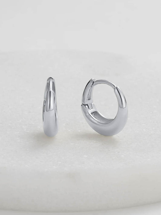 Image of Jewelry. Product name - ZAFINO CLEO HOOP SMALL in Silver colour by brand - Zafino