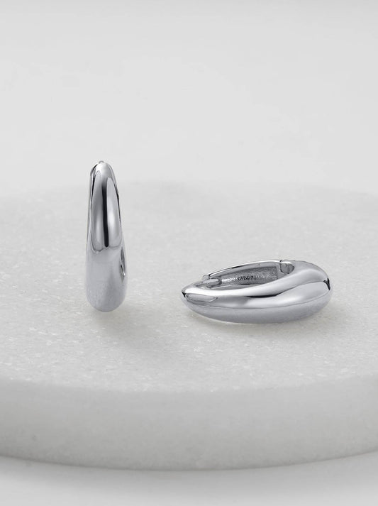 Image of Accessories. Product name - ZAFINO CLEO HOOP MEDIUM in Silver colour by brand - Zafino