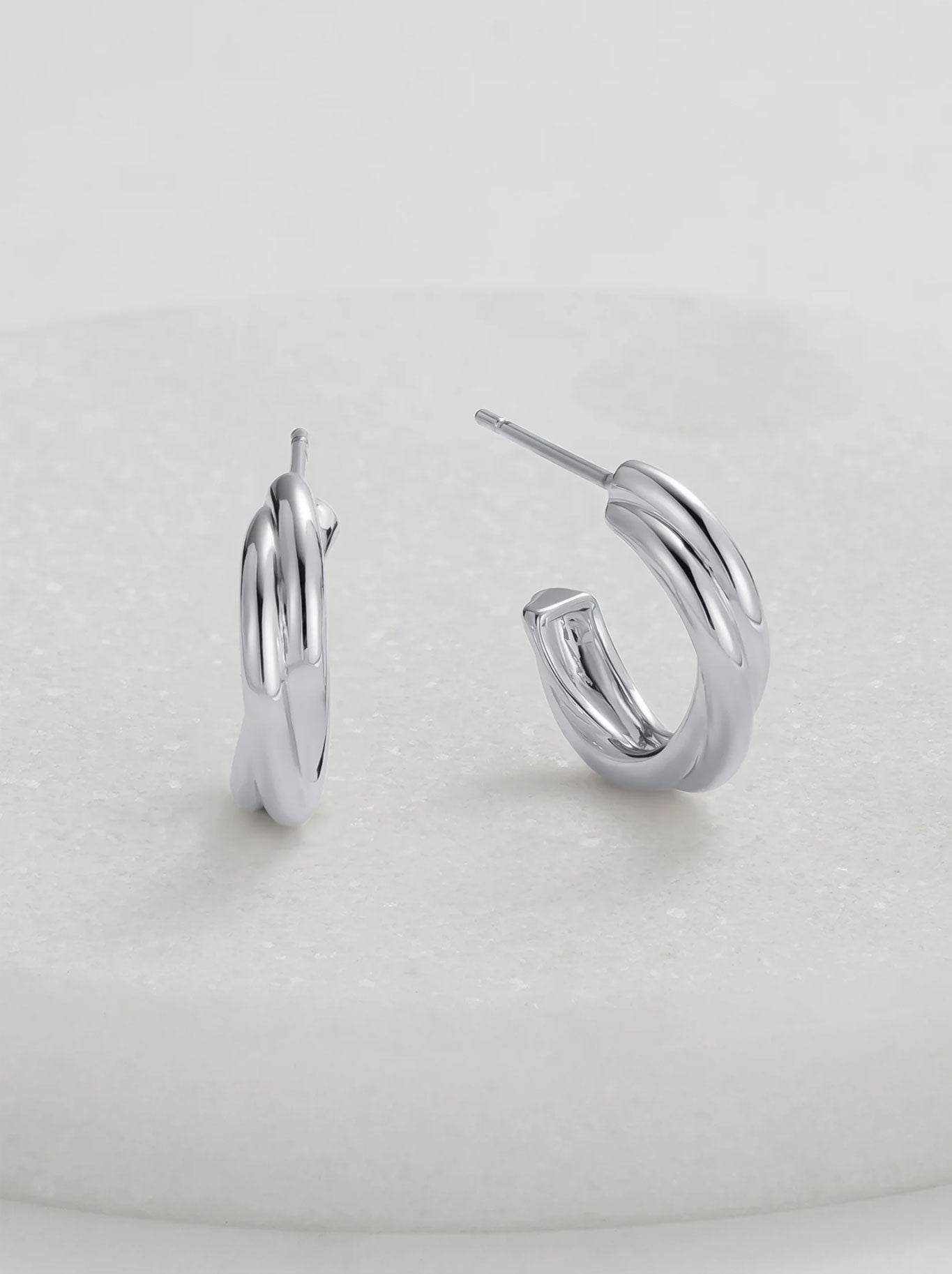 Image of Jewelry. Product name - ZAFINO ELOISE HOOP in Silver colour by brand - Zafino