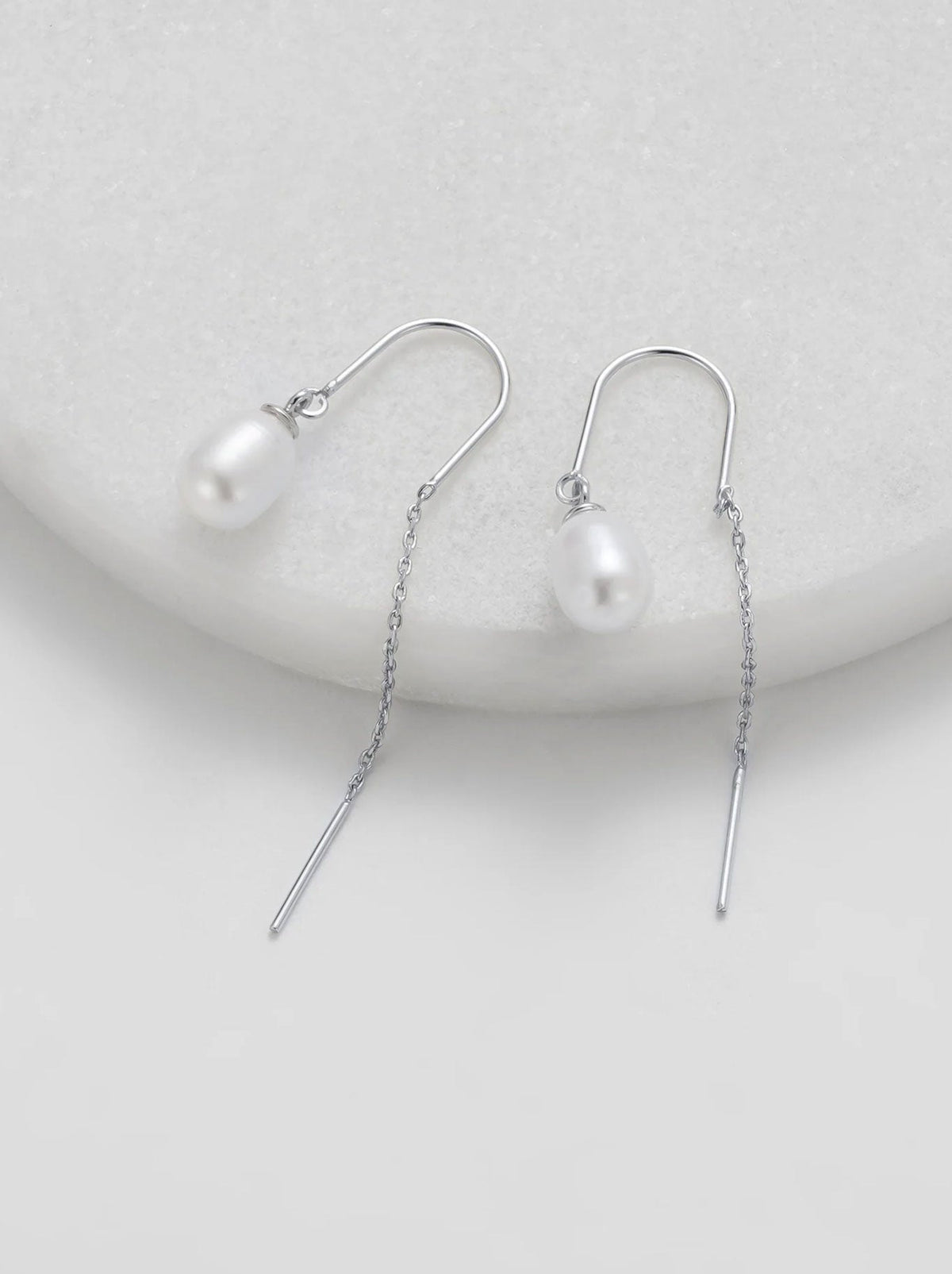 Image of Earrings. Product name - Zafino Talia Thread Earring in Silver colour by brand - Zafino