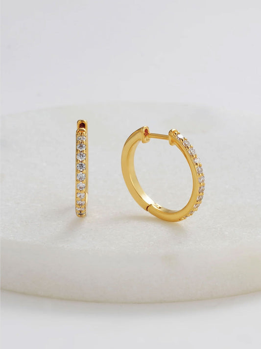Image of Jewelry. Productname: ZAFINO CATALINA HOOP in Gold colour by brand - Zafino