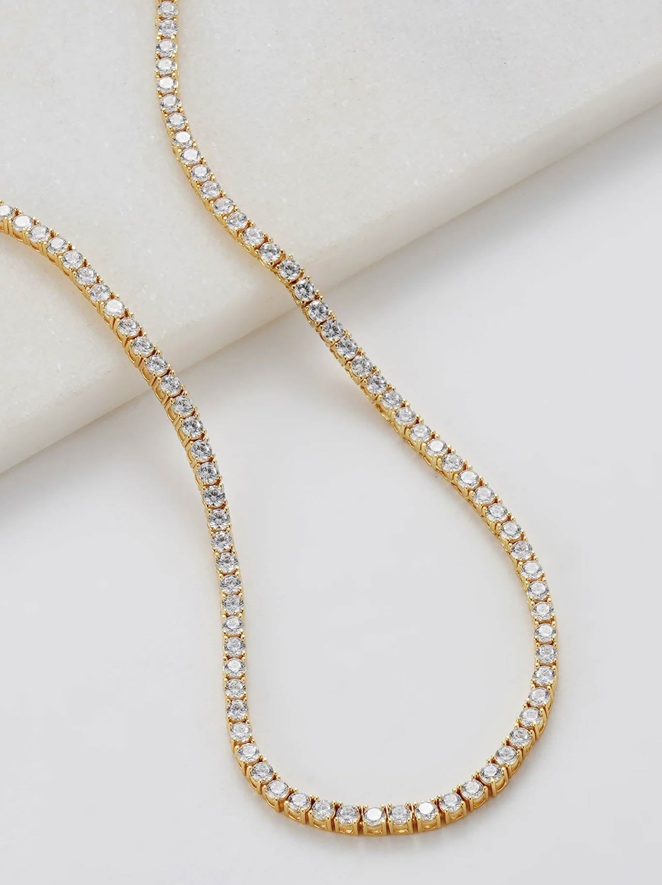 Image of Accessories. Productname: ZAFINO DANNI TENNIS NECKLACE in Gold colour by brand - Zafino