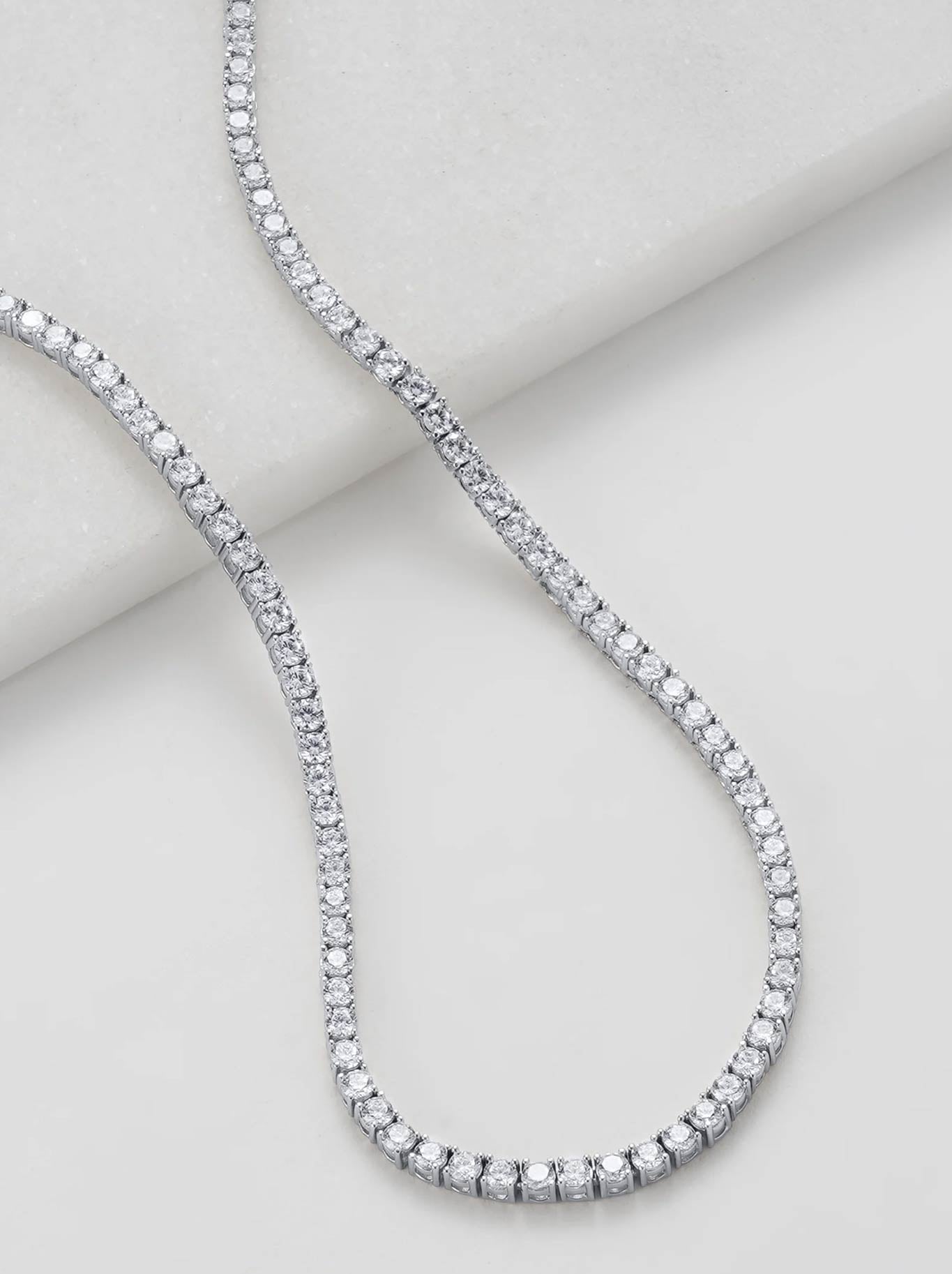 Image of Accessories. Productname: ZAFINO DANI TENNIS NECKLACE in Silver colour by brand - Zafino