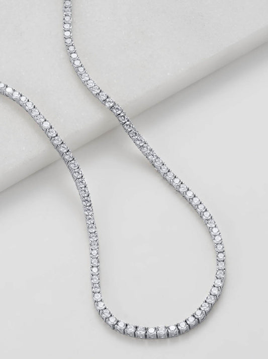 Image of Accessories. Productname: ZAFINO DANI TENNIS NECKLACE in Silver colour by brand - Zafino