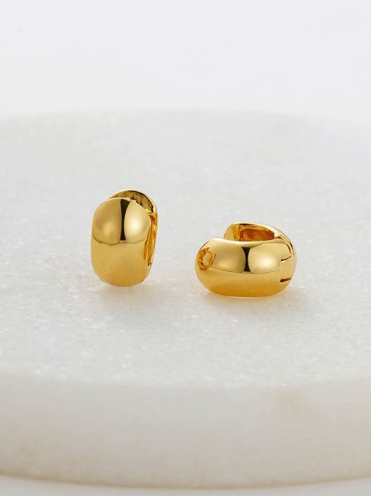 Image of Jewelry. Product name - Zafino Vada Huggie in Gold colour by brand - Zafino