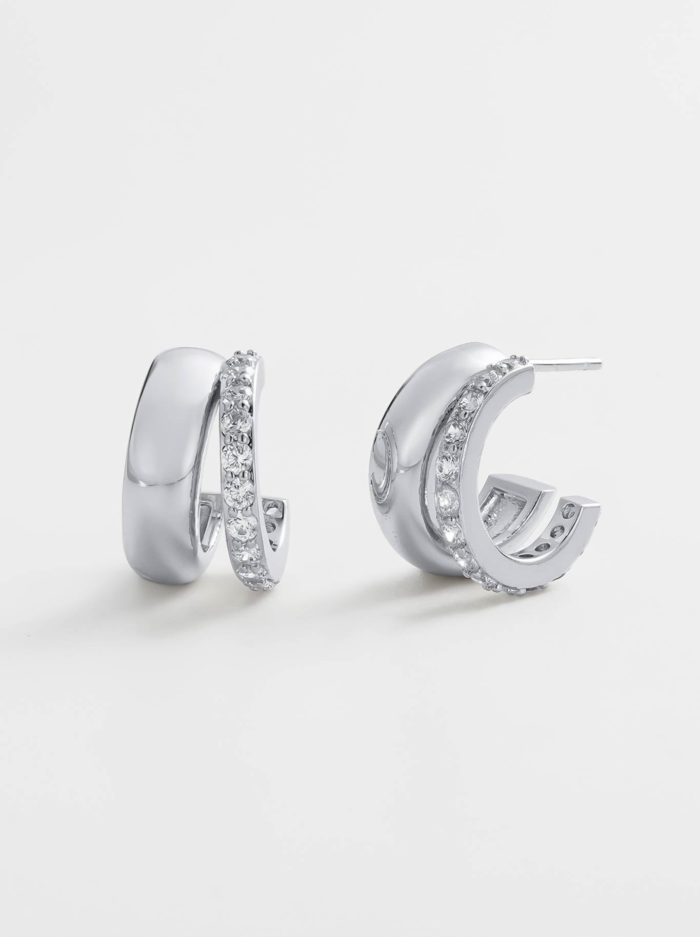 Image of Jewelry. Productname: Zafino Zoe Hoop in Silver colour by brand - Zafino
