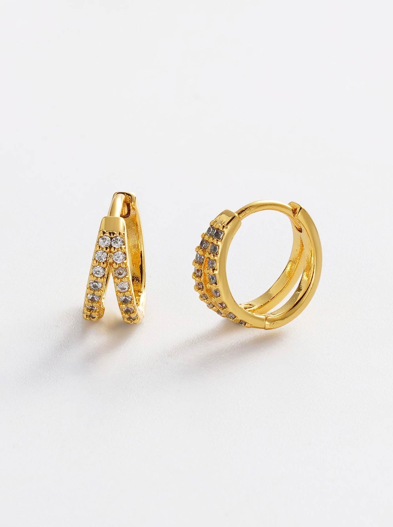 Image of Jewelry. Product name - ZAFINO CELIA HUGGIE in Gold colour by brand - Zafino