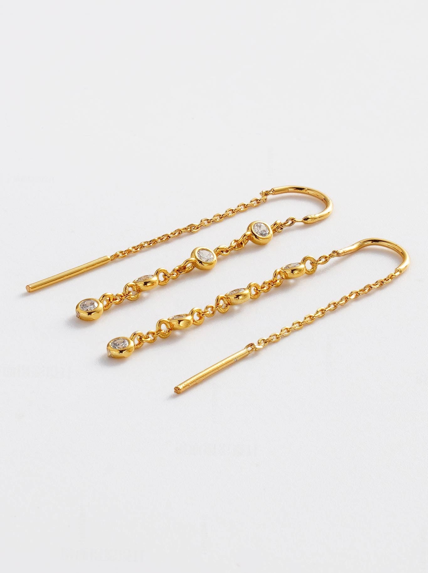 Image of Earrings. Productname: Zafino Adele Thread Earring in Gold colour by brand - Zafino