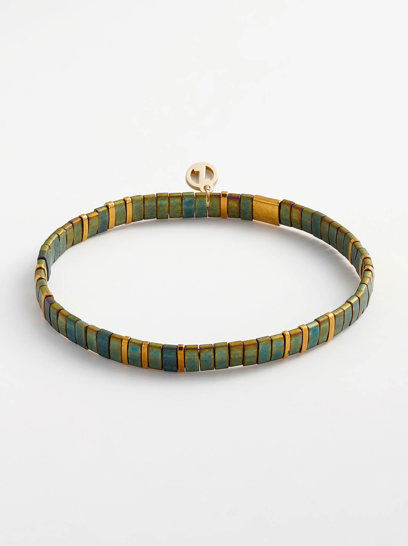 Image of Accessories. Productname: ZAFINO TILE BRACELET in Olive colour by brand - Zafino