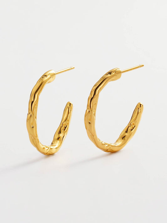 Image of Jewelry. Product name - Zafino Alessia Hoop Large in Gold colour by brand - Zafino