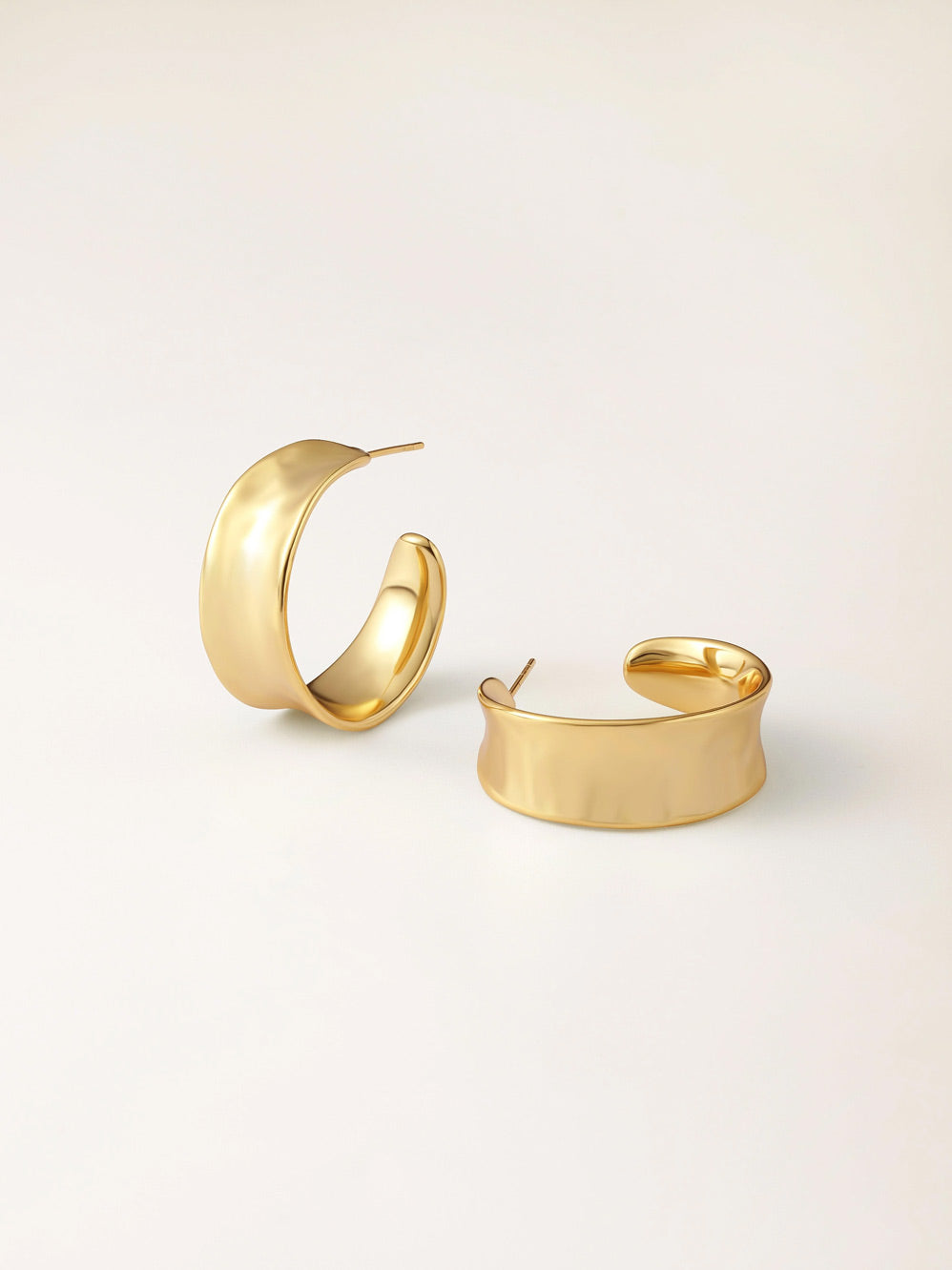 Image of Accessories. Product name - ZAFINO BIANCA MINI HOOPS in Gold colour by brand - Zafino