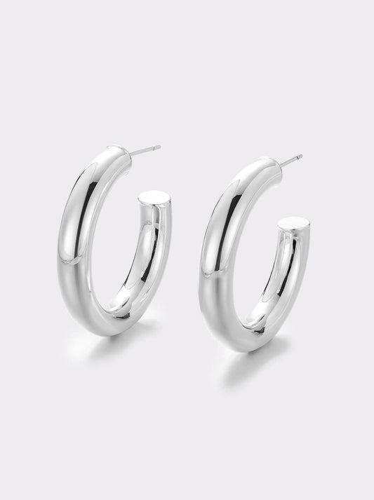 Image of Jewelry. Product name - Zafino Lina Hoop Large in Silver colour by brand - Zafino