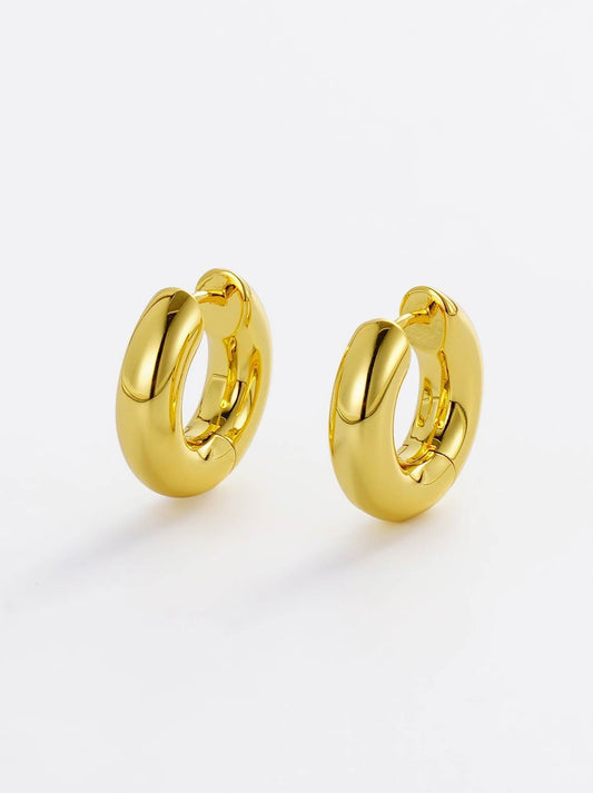 Image of Jewelry. Product name - Zafino Lina Hoop Small in Gold colour by brand - Zafino