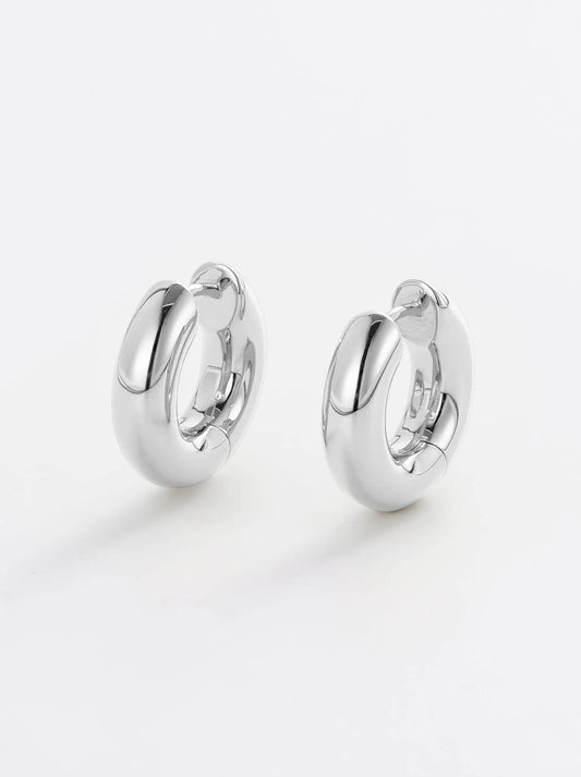 Image of Jewelry. Product name - Zafino Lina Hoop Small in Silver colour by brand - Zafino