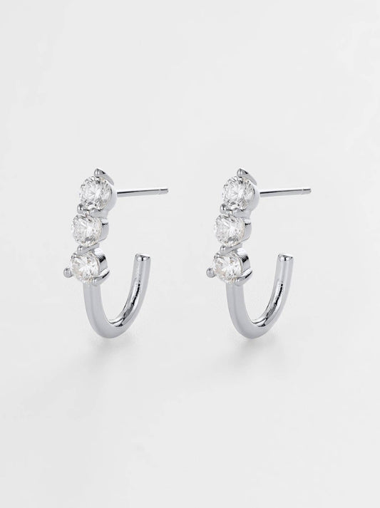 Image of Jewelry. Product name - Zafino Mara Hoop in Silver colour by brand - Zafino
