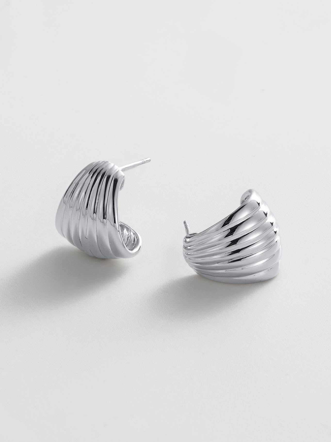 Image of Jewelry. Productname: Zafino Sasha Hoop Medium in Silver colour by brand - Zafino