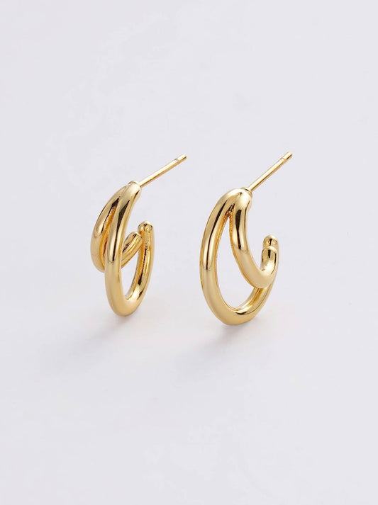 Image of Jewelry. Product name - Zafino Tilly Hoop in Gold colour by brand - Zafino
