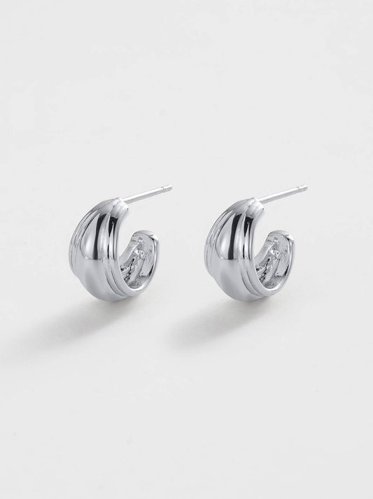 Image of Jewelry. Product name - Zafino Vicky Hoop in Silver colour by brand - Zafino