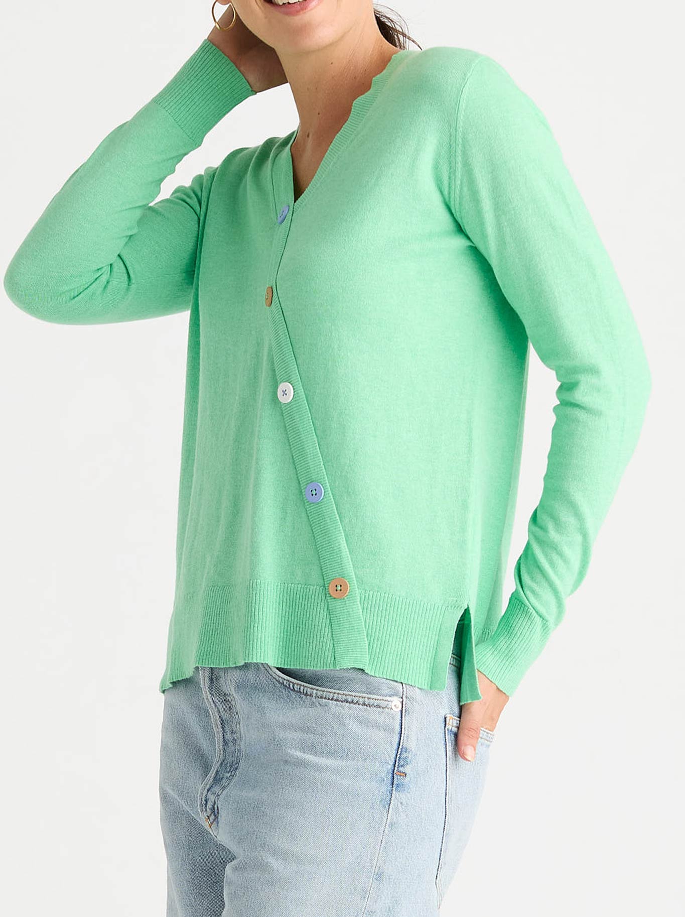 ZAKET & PLOVER BUTTON ANGLE TOP (Jelly Mint)