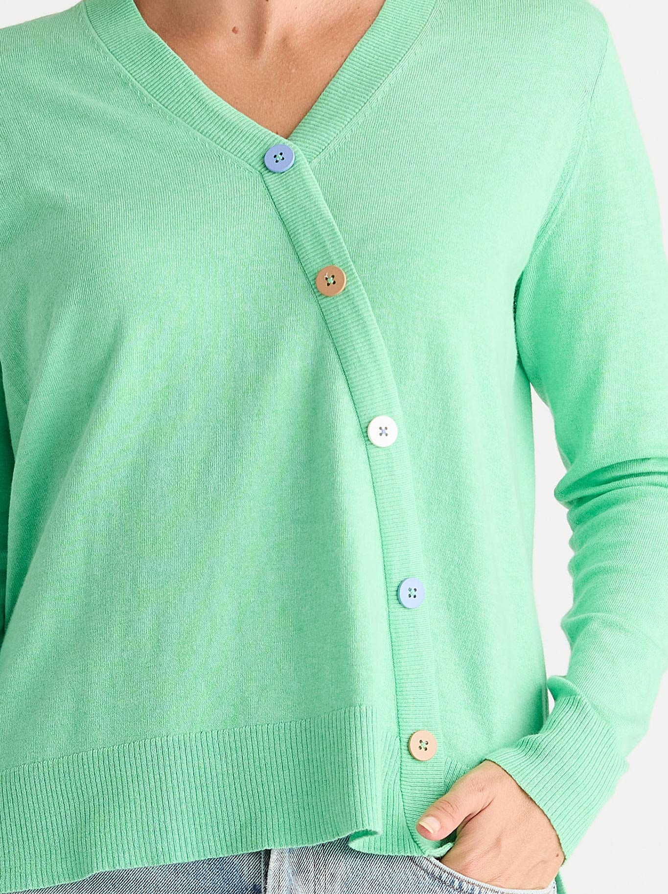 ZAKET & PLOVER BUTTON ANGLE TOP (Jelly Mint)